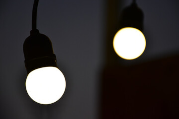 night light from bulbs and bulbs bokeh, soft and blurred image background.