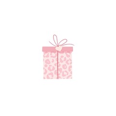 Pink  present illustration. Gift. Surprise. Happy valentines day