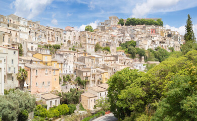 Ragusa (Sicilia, Italy) - A view of touristic baroque city in Sicily island, deep southern of Italy, with his old historical center named Ibla, UNESCO site.