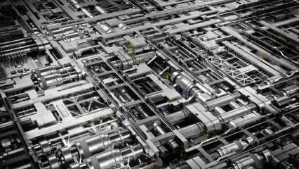  Industrial hi tech background 3D illustration.  - 491671835