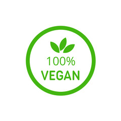 Logo template with text 100% vegan