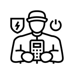 Fototapeta premium portable appliance testing line icon vector. portable appliance testing sign. isolated contour symbol black illustration