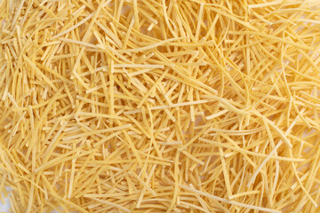 Various raw pasta and spagetti Traditional Italian cuisine. Top view.