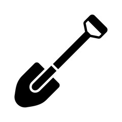 Garden shovel isolated vector glyph icon