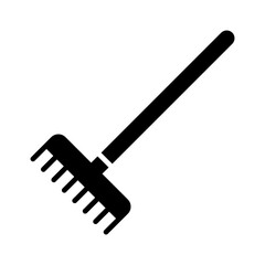 Garden rake vector isolated glyph icon