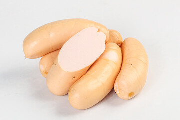 Natural meat sausages with minced meat