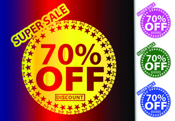 70 percent off new offer logo and icon design template