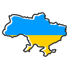 Fototapeta premium Ukraine map. Flag Incorporated Into the Map of Ukraine. Vector illustration.