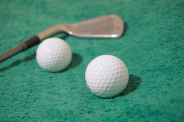 Golf ball and club