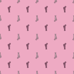 Leopard sitting seamless pattern. Vintage wildlife animals background. © Purple_Lamp