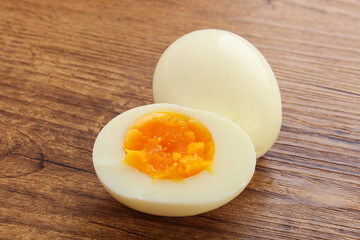 Boiled chicken egg for breakfast