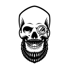 Obraz premium Vintage skull with a beard