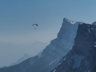 paraglider over the mountains