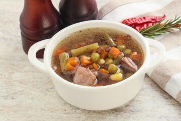 Soup with lentil and chicken