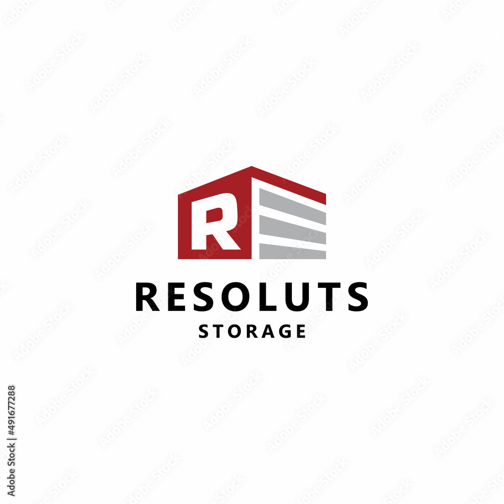 Wall mural Illustration abstract modern initial R storage sign logo design vector