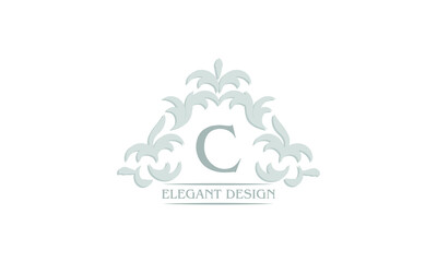 Vector logo with the letter C. Can be used for jewelry, beauty and fashion industry. Great for logo, monogram, invitation, flyer, menu, brochure, background or any desired idea.