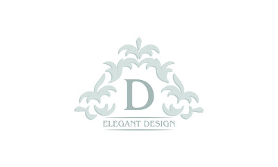 Vector logo with the letter D. Can be used for jewelry, beauty and fashion industry. Great for logo, monogram, invitation, flyer, menu, brochure, background or any desired idea.