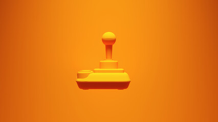Fototapeta na wymiar Joystick Orange Controller Gaming Video Game Arcade Machine Bright Vibrant Vintage 3d illustration render
