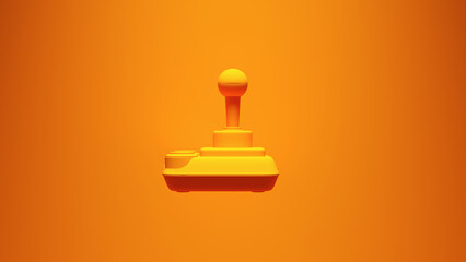 Joystick Orange Controller Gaming Video Game Arcade Machine Bright Vibrant Vintage 3d illustration render © paul