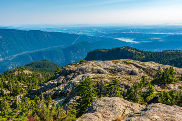 majestic mountains with forest foreground in Vancouver, Canada, North America.
