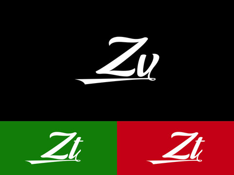 ZV Letter logo, Signature zv luxury logo icon for business