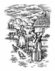 illustration of farm scene