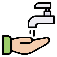 Wudhu filled line color icon. Can be used for digital product, presentation, print design and more.