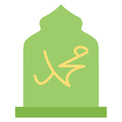 Muhammad sign flat icon. Can be used for digital product, presentation, print design and more.