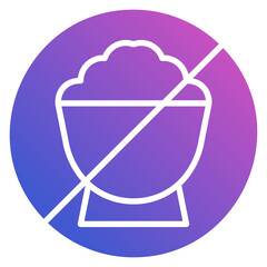 No Food flat gradient icon. Can be used for digital product, presentation, print design and more.