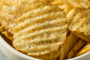 Salt and Pepper Crinkle Potato Chips