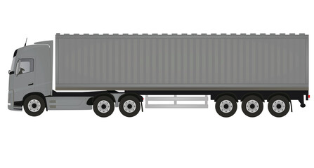 Grey delivery truck. vector illustration