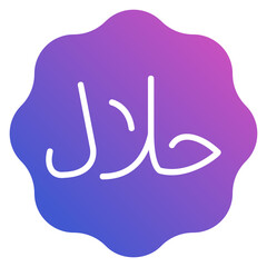 Obraz premium Halal Sign flat gradient icon. Can be used for digital product, presentation, print design and more.
