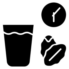 Iftar glyph icon. Can be used for digital product, presentation, print design and more.