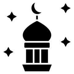 Obraz premium Minaret Mosque glyph icon. Can be used for digital product, presentation, print design and more.