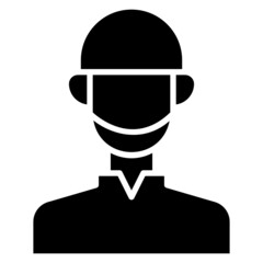 Muslim Man glyph icon. Can be used for digital product, presentation, print design and more.