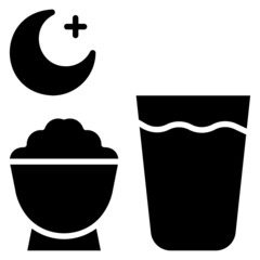 Suhoor glyph icon. Can be used for digital product, presentation, print design and more.