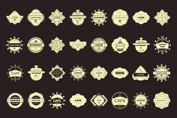 A set of icons, symbols for creating an emblem, label, brand style. Vector.