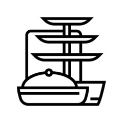 serve ware utensil line icon vector. serve ware utensil sign. isolated contour symbol black illustration