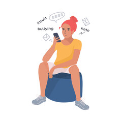 The girl receives messages with insults, accusations, humiliations. Hatred of bloggers or online bullying