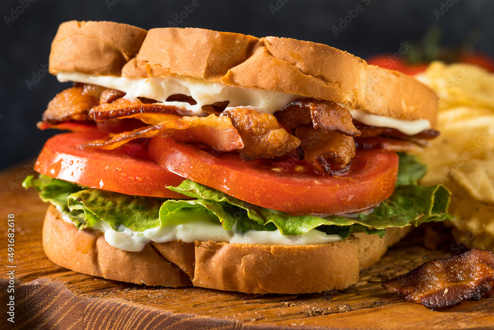 Sticker homemade bacon lettuce tomato blt sandwich