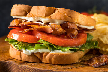 Homemade Bacon Lettuce Tomato BLT Sandwich