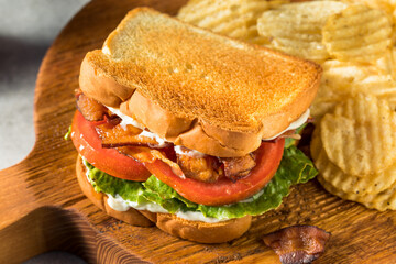 Homemade Bacon Lettuce Tomato BLT Sandwich