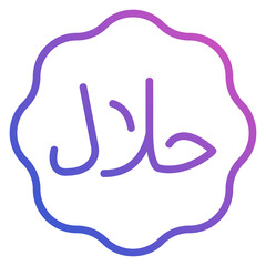 Halal Sign line gradient icon. Can be used for digital product, presentation, print design and more.