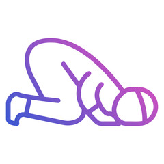 Sujud line gradient icon. Can be used for digital product, presentation, print design and more.