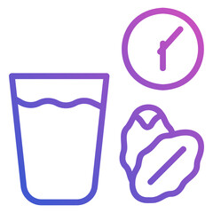 Iftar line gradient icon. Can be used for digital product, presentation, print design and more.