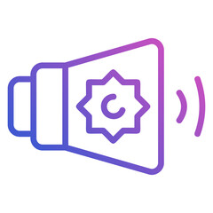 Speaker mosque line gradient icon. Can be used for digital product, presentation, print design and more.