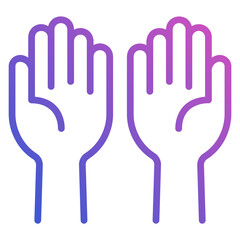 Obraz premium Prayer Hand line gradient icon. Can be used for digital product, presentation, print design and more.