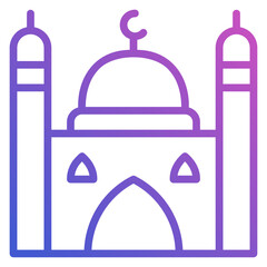 Mosque line gradient icon. Can be used for digital product, presentation, print design and more.