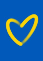 rozmyty kontur serca w barwach narodowych ukrainy aerograf miękki 1