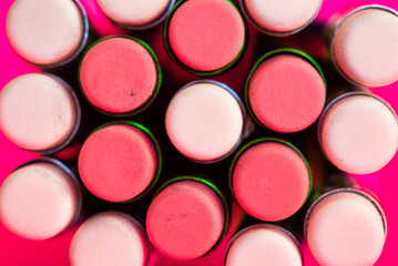 Group of pencil erasers